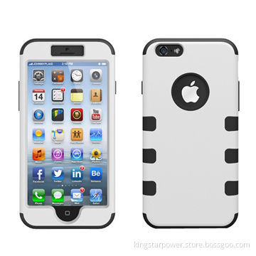 Silicone mobile phone case for iPhone 6 and iPhone 6 Plus, Robot, two pieces, heavy duty defenderNew